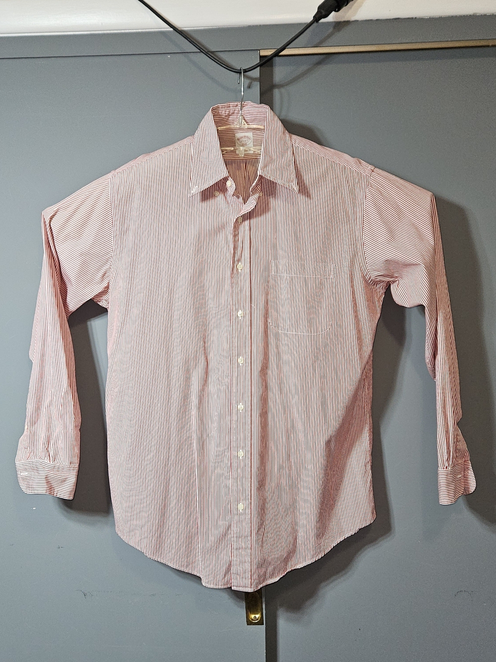 Brooks Brothers Red and White Stripe Dress Shirt